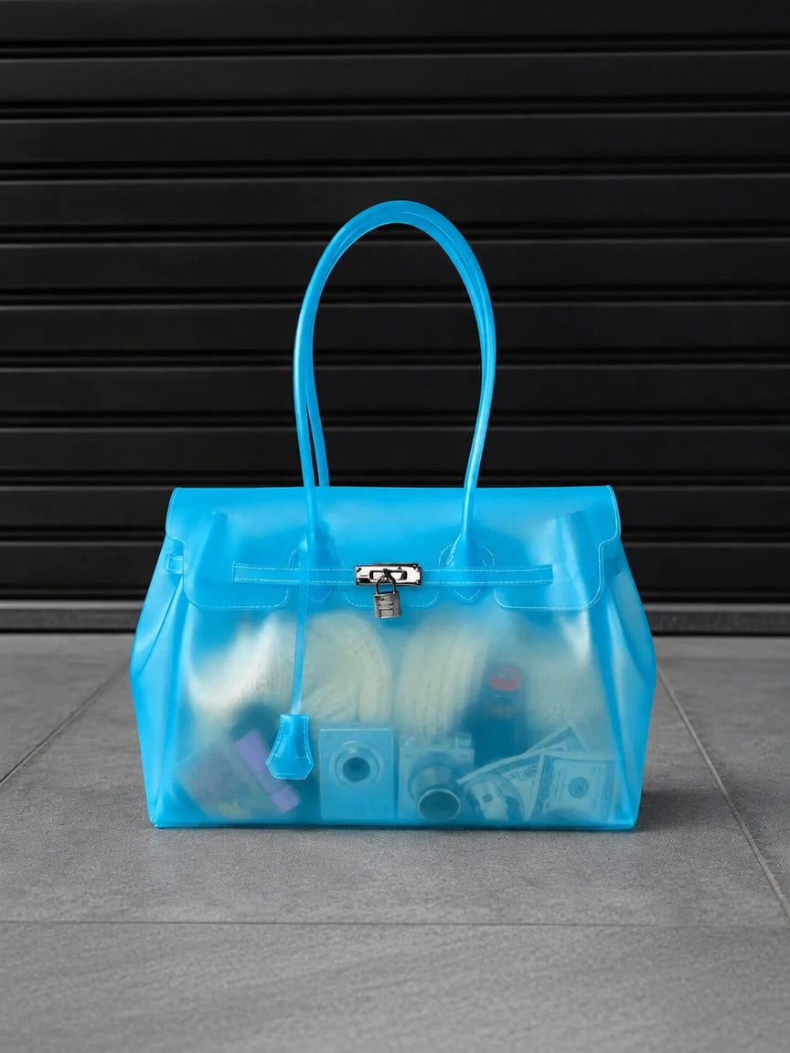 ⭐ JellyGlow™ Waterproof Tote Bag – Stylish Transparent Beach & Everyday Carry Bag