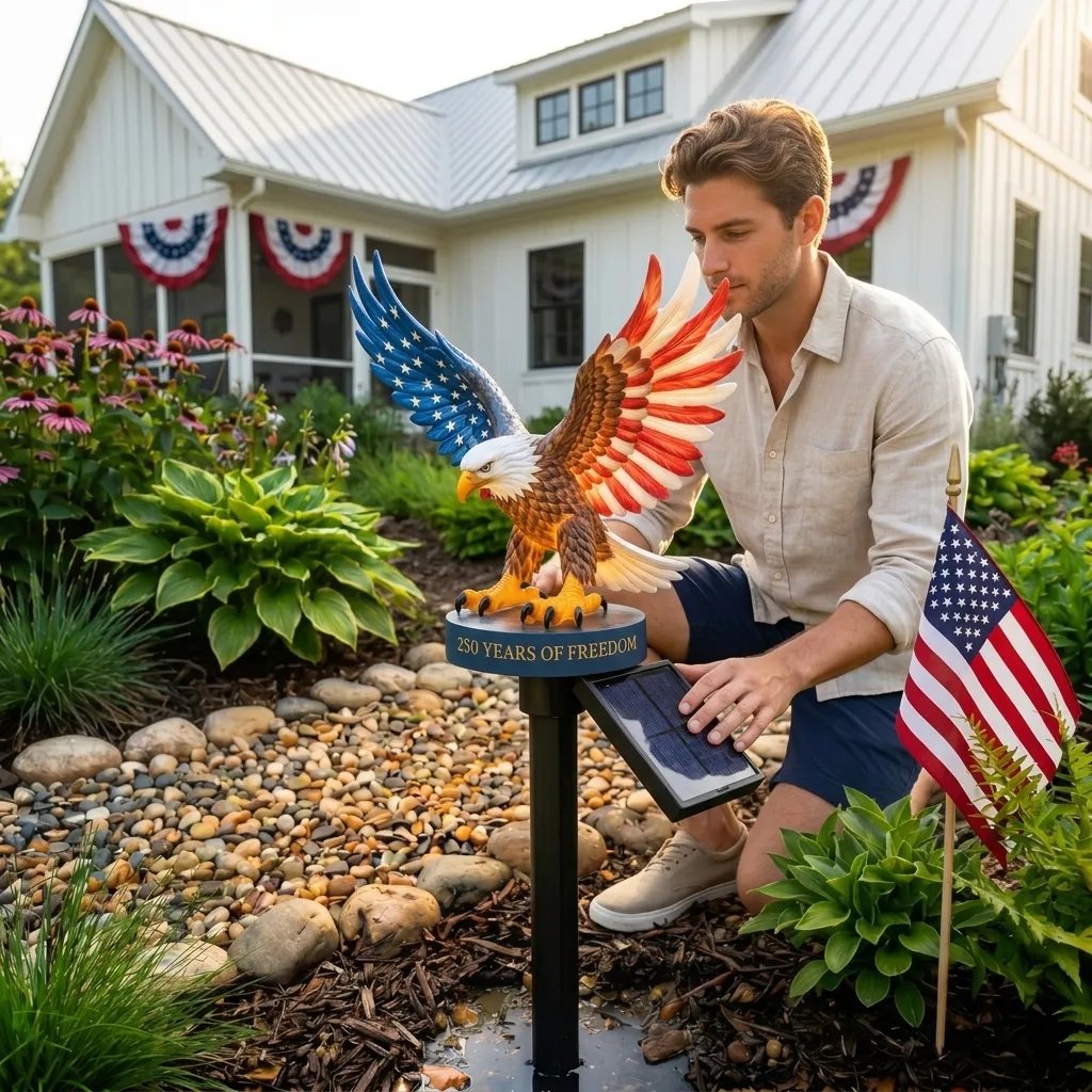 🦅 Solar Eagle Garden Light – A Powerful Symbol of Freedom & Pride | 49% OFF Today