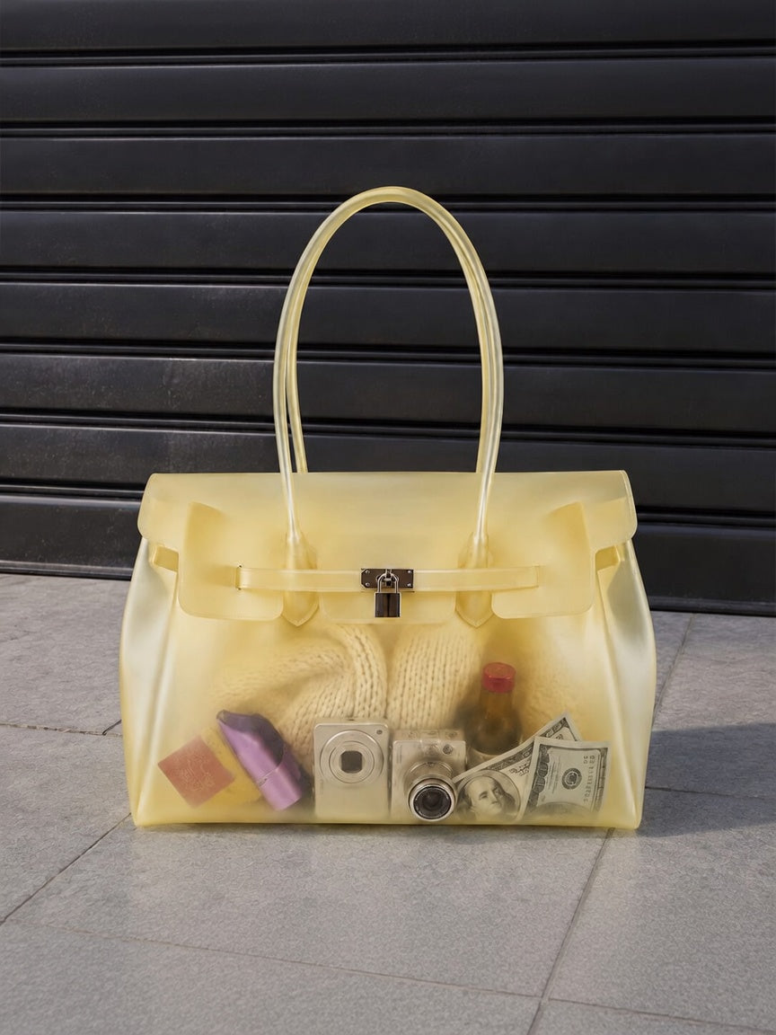 ⭐ JellyGlow™ Waterproof Tote Bag – Stylish Transparent Beach & Everyday Carry Bag