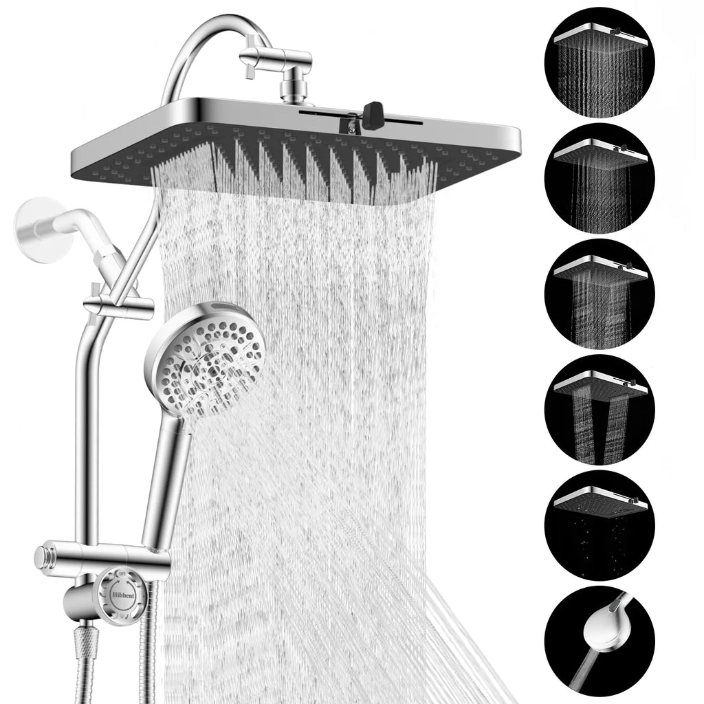 🚿 13" Luxury Rainfall Shower Head System – Multi-Spray Handheld Shower Combo with Adjustable Extension Arm