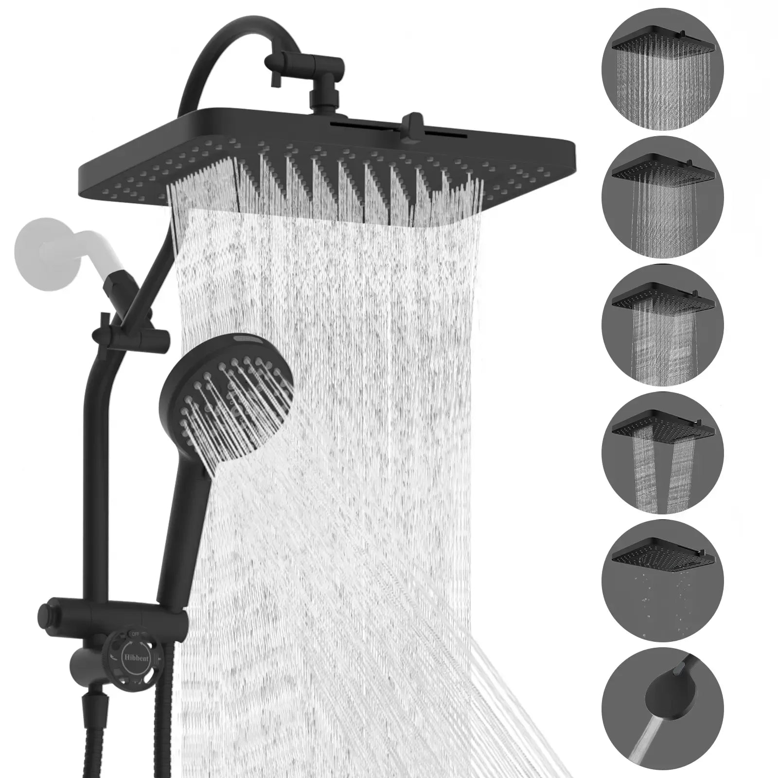 🚿 13" Luxury Rainfall Shower Head System – Multi-Spray Handheld Shower Combo with Adjustable Extension Arm
