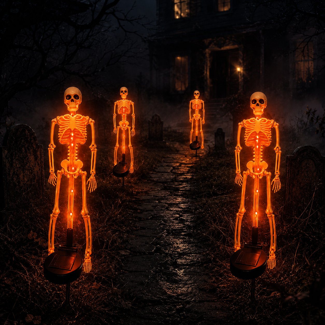💀 Solar Powered Skeleton Yard Stake – Halloween Outdoor Garden Decoration with Creepy Glow Effect