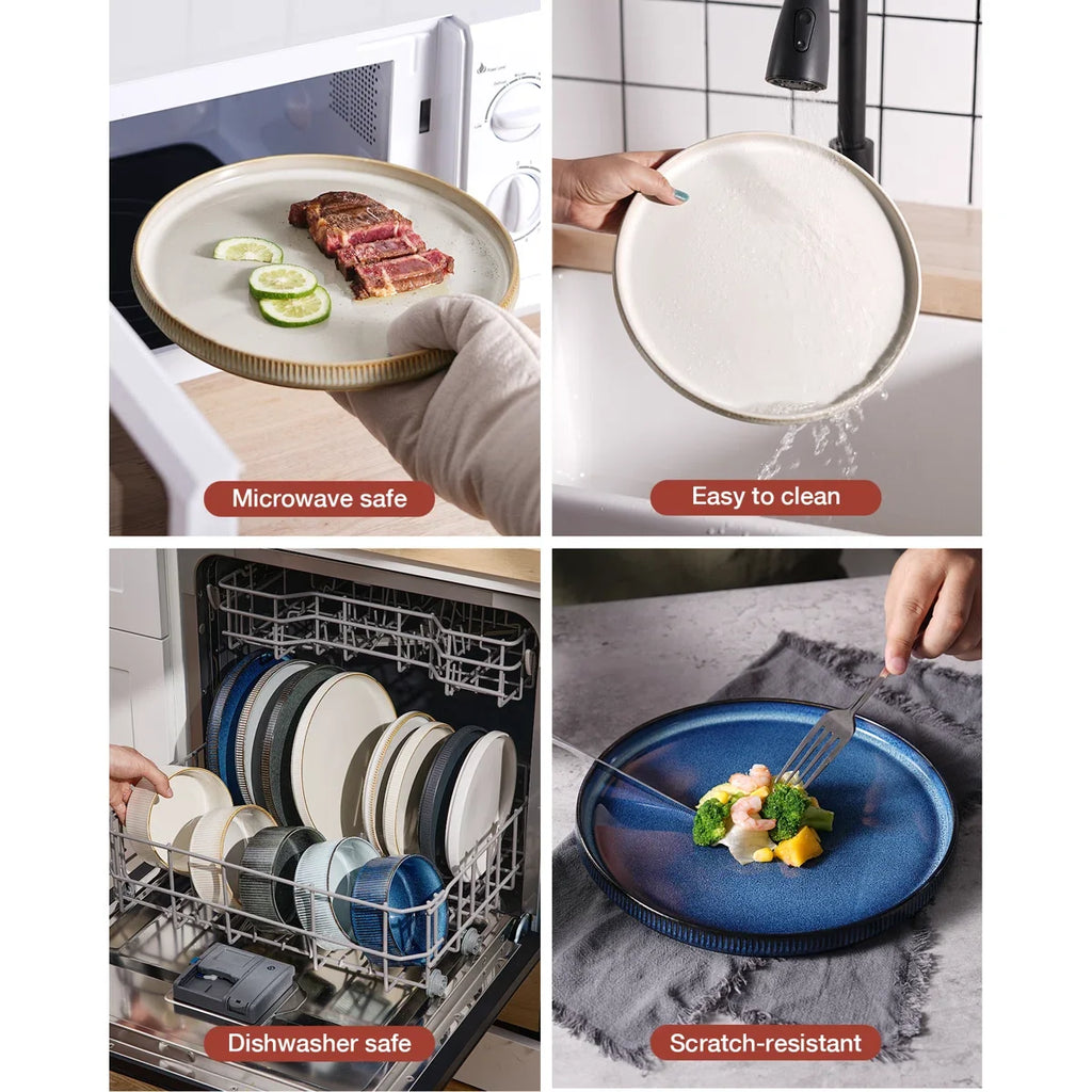 🍽️ 12-Piece Stoneware Dinnerware Set for 4 – Modern Ceramic Crockery Set for Everyday Dining & Entertaining