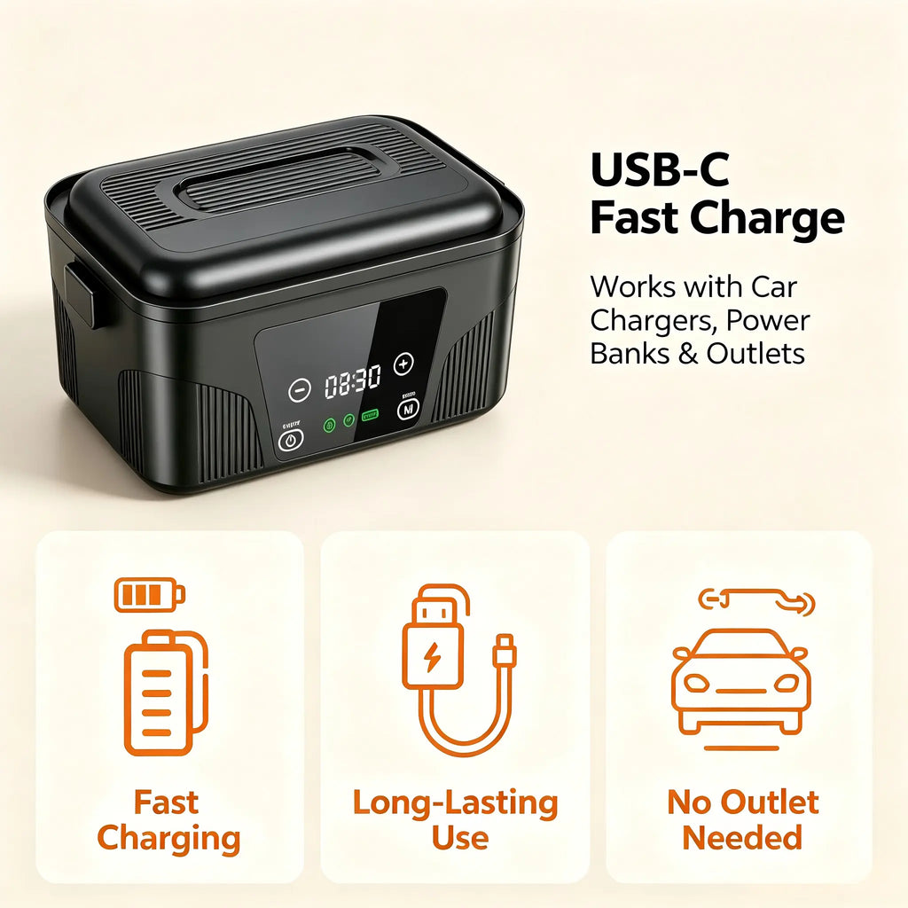 🍱 Portable Heated Lunch Box – Cordless Food Warmer for Work, Travel & Outdoor Meals
