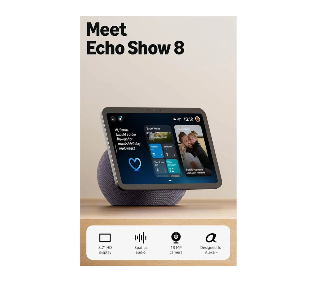 🔊 8" FHD Smart Display with Alexa Voice Assistant – Smart Home Hub & Entertainment Center