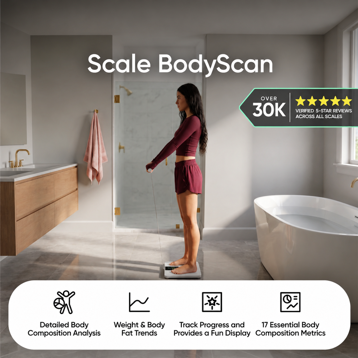 ⚖️ Bluetooth Smart Body Composition Scale – Advanced Health Tracking with Full Body Analysis