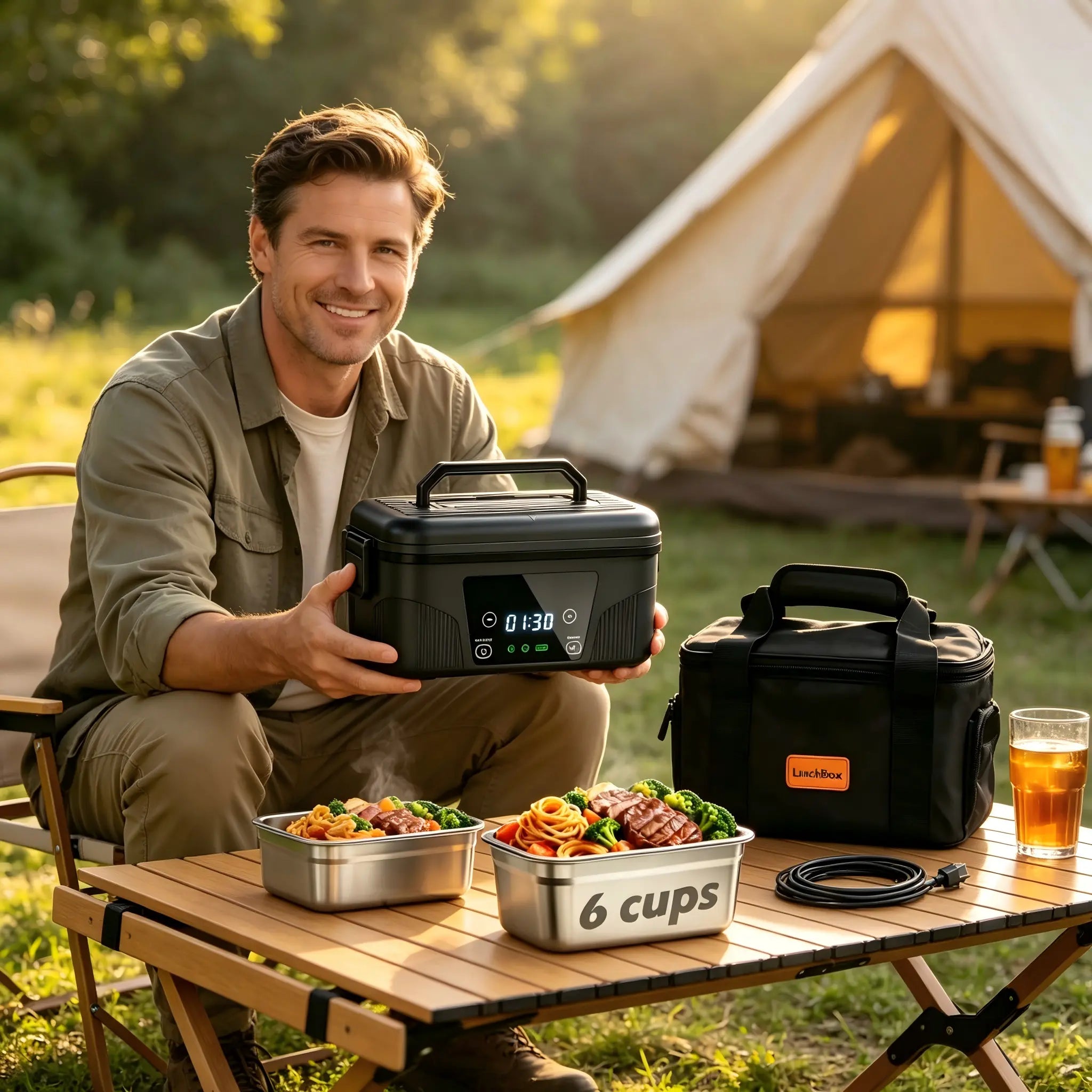 🍱 Portable Heated Lunch Box – Cordless Food Warmer for Work, Travel & Outdoor Meals