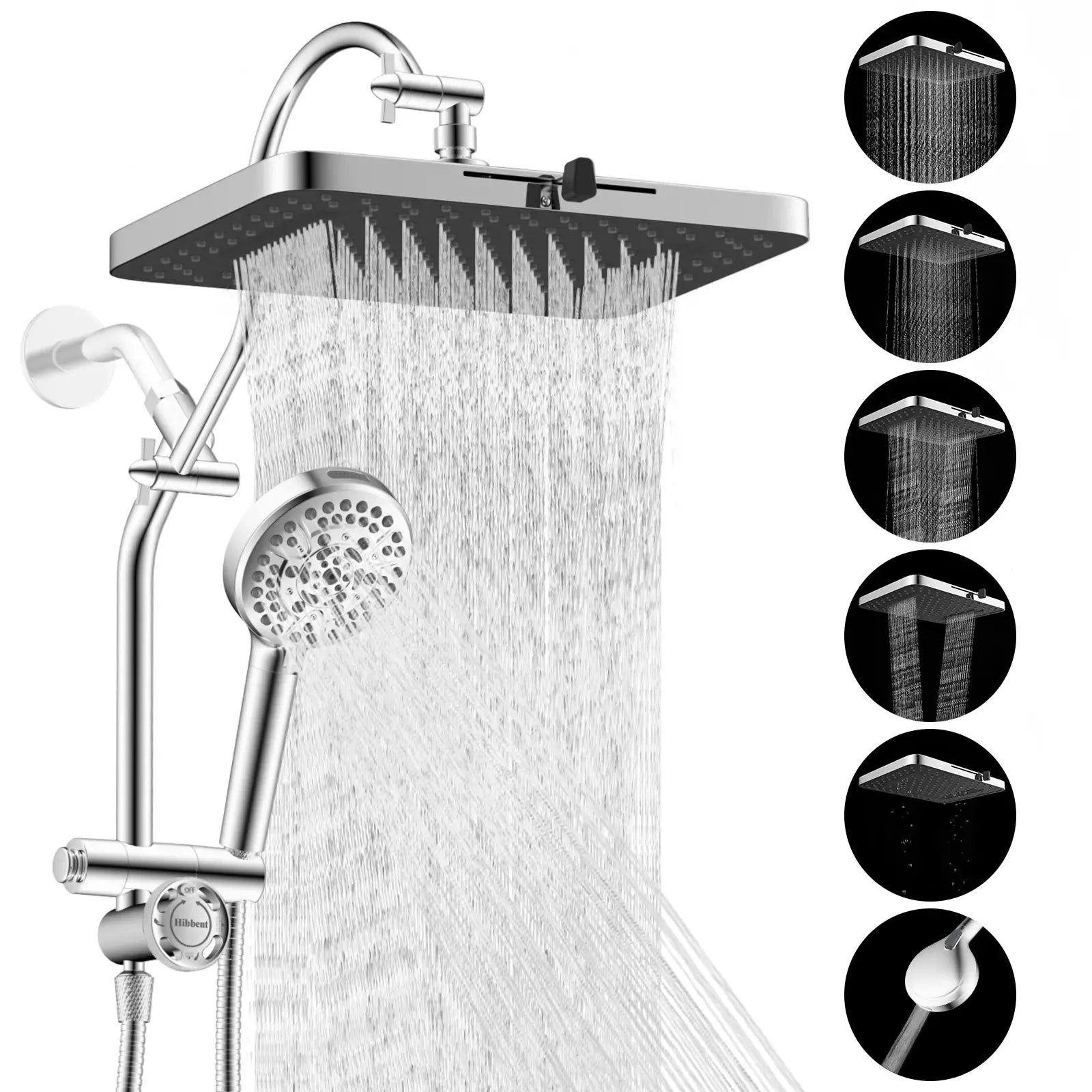 🚿 13" Luxury Rainfall Shower Head System – Multi-Spray Handheld Shower Combo with Adjustable Extension Arm