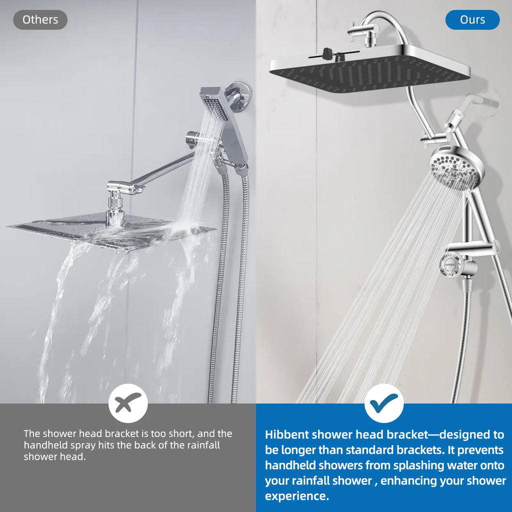 🚿 13" Luxury Rainfall Shower Head System – Multi-Spray Handheld Shower Combo with Adjustable Extension Arm