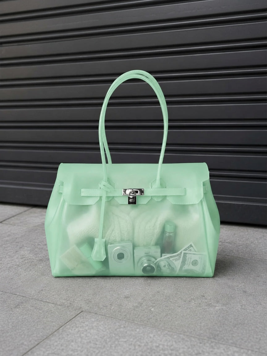 ⭐ JellyGlow™ Waterproof Tote Bag – Stylish Transparent Beach & Everyday Carry Bag