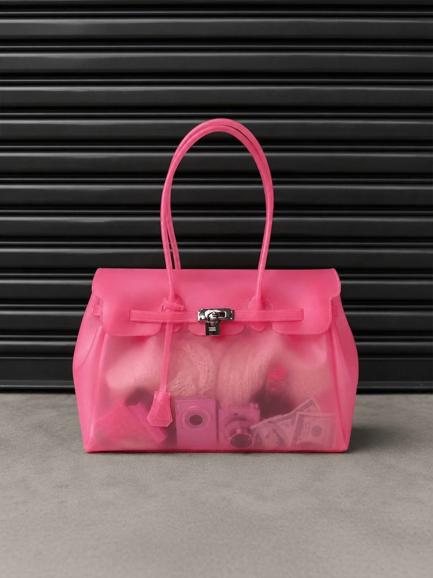 ⭐ JellyGlow™ Waterproof Tote Bag – Stylish Transparent Beach & Everyday Carry Bag