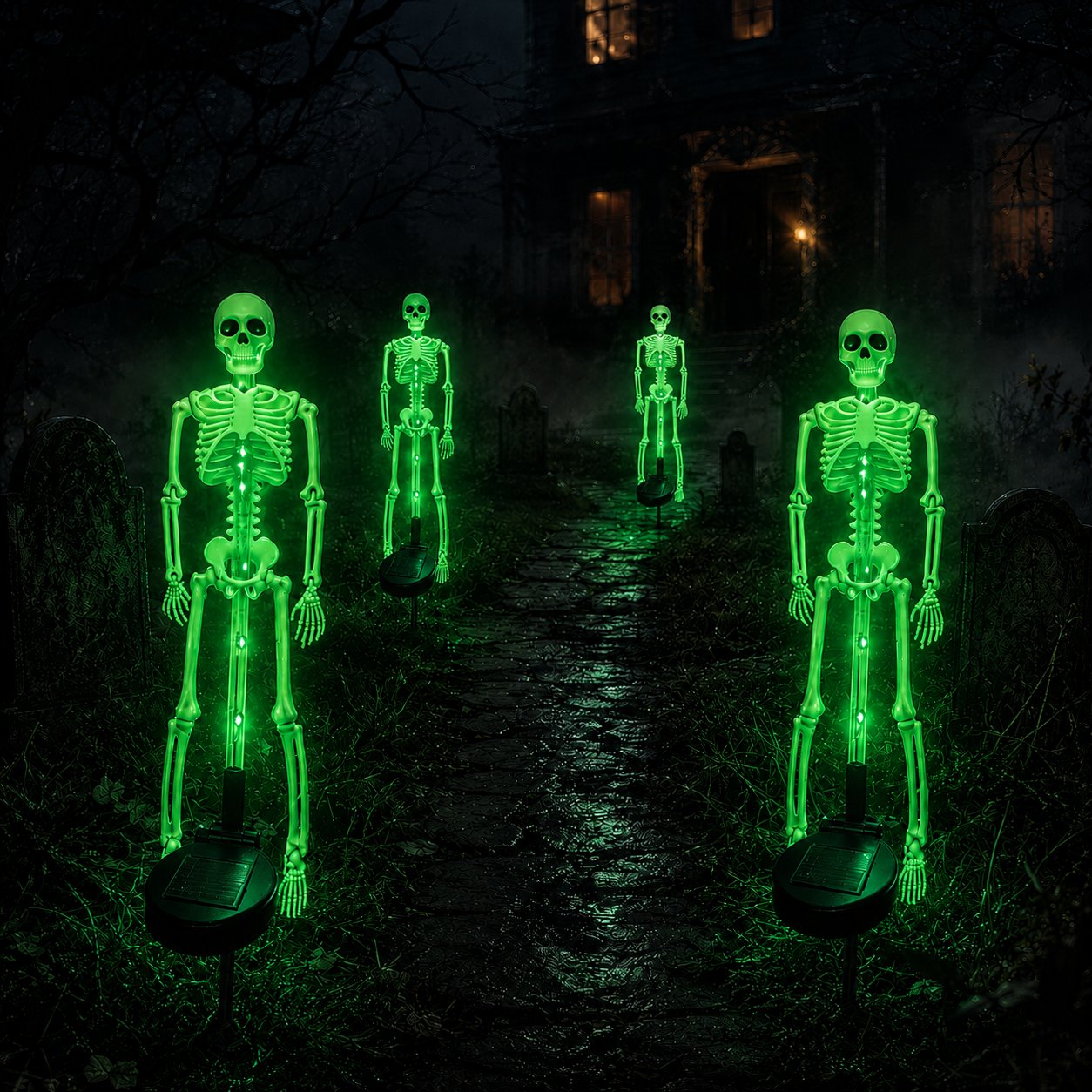 💀 Solar Powered Skeleton Yard Stake – Halloween Outdoor Garden Decoration with Creepy Glow Effect