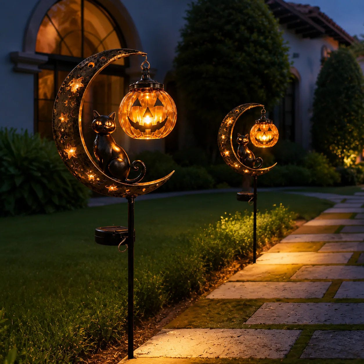 🎃 Pumpkin Moon Garden Stake Light – Create a Magical Halloween Glow for Your Outdoor Space